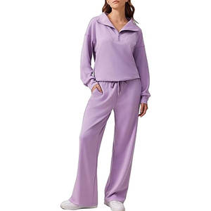 El mejor traje de calentamiento de alta calidad para mujer de talla grande, servicio OEM, forro polar transpirable, patrón sólido, venta al por mayor - Product Image 1