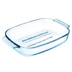 Plat à pâtisserie carré en verre borosilicate (39x25x7cm) - Transparent, compatible four, micro-ondes et lave-vaisselle - Product Image 3