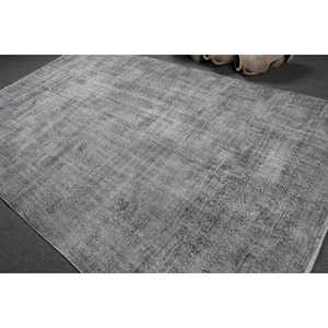 พรมวินเทจขนาดใหญ่ 6.2x9.8 ฟุต พรมตุรกีสีเทา พรมขนสัตว์สไตล์ตะวันตกเฉียงใต้ - Product Image 4