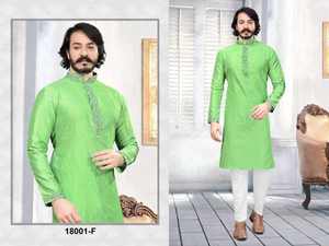 Ensemble Kurta Pyjama Traditionnel pour Hommes, Vêtement Ethnique Indien, Tenue de Fête de Mariage, Style Classique, Robe à la Mode - Product Image 4