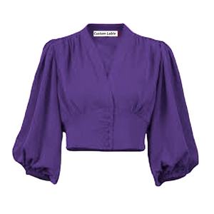 Camisetas de manga corta para mujer, a la moda ropa personalizada, fabricación a granel en la India - Product Image 6