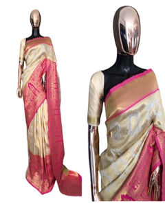 Banarasi Silk Handloom Saree Indian Designer Saree with Blouse Piece Indian Traditional Designer Silk Saree - Product Image 1