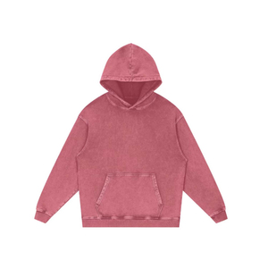 Custom Unisex Pullover Hoodie 400 Gsm Acid <b>Wash</b> 100% Cotton Latest Design Breathable Vintage Style Winter Warmer with OEM Logo - Product Image 4
