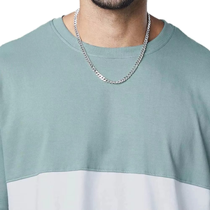 Camiseta con logotipo personalizado, Camiseta con cuello grueso y hombros caídos, ropa de calle, Camiseta de algodón de gran tamaño con ajuste cuadrado - Product Image 3