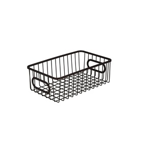 ตะกร้าตาข่ายโลหะสำหรับจัดเก็บพร้อมด้ามไม้ที่เก็บผลไม้สำหรับจัดระเบียบในครัวบ้าน - Product Image 4