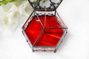 Boîtes à Bijoux Antiques Vente en Gros de Luxe Unique Anneau Collier Pendentif Bracelet Bijoux Boîte à Bagues pour Fiançailles Verre Boîte en Métal - Product Image 2