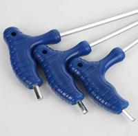 Kunci Allen Hex Tipe T Baja Anti Karat dengan Gagang Plastik Tahan Lama, Peralatan Tangan untuk Perbaikan Otomotif, Kunci T Handle