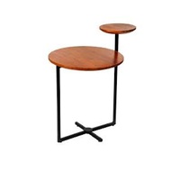 Petite table console de luxe en fer et bois avec plateau miroir, design moderne pour salon, chambre, villa et hall d'entrée