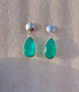 Emerald <b>Crystal</b> 925 Sterling Silver <b>Earring</b> Uniquely Designed Teardrop Emerald <b>Earring</b> Women Jewelry - Product Image 4
