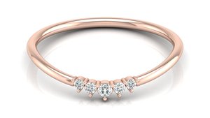 แหวนหมั้นเพชร14K สำหรับเจ้าสาว,แหวนเพชรเจียระไน5เหลี่ยมเพชรพลอยทองสีขาวล้วน - Product Image 5