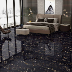 Carreaux de porcelaine super noir brillant modernes 60x120cm, sol et mur de luxe poli - Product Image 1