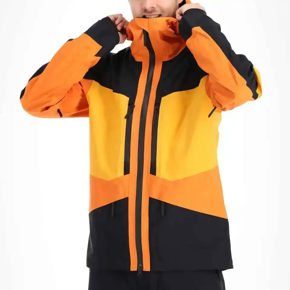 Heren Softshell Waterdichte Stof Softshell Winter Ski Outdoor Hoge Kwaliteit Oranje Casual Werkkleding Softshell Jas Met Capuchon Heren