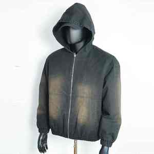 Sudaderas con Capucha para Hombre, Color Negro, Lavado Ácido, Personalizadas, de Alta Calidad, Extra Grandes, Gruesas, Deslavadas al Sol, Ligeras - Product Image 4