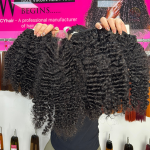 Cierre de encaje de Color negro Natural 5X5 16 pulgadas Paquetes crudos Cabello vietnamita Paquetes rizados Cabello Proveedores de Vietnam - Product Image 6