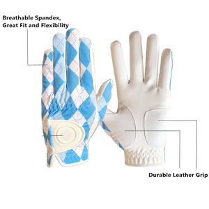 Gants de golf en peau de mouton pour hommes de haute qualité Logo personnalisé Gants d'hiver en cuir Cabretta polychrome Vente en gros OEM sur mesure - Product Image 2