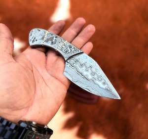 Couteau de chasse Dewdrop en acier Damas à lame pleine, style japonais, fabriqué au Pakistan, personnalisé - Product Image 3