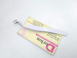 Pinzas de pestañas recubiertas de Color blanco con polvo de diamante ondulado Mega volumen etiqueta personalizada privada pinzas de pestañas profesionales - Product Image 3