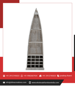 Gabinete de vino de madera recuperada en forma de barco antiguo económico, muebles para el hogar para interiores y exteriores para dormitorio, sala de estar u Hotel - Product Image 3