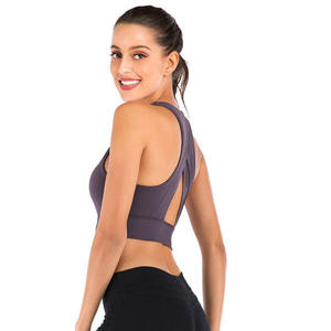 Vente chaude de haute qualité sans couture haut fille course entraînement Gym Yoga Fitness femmes sport soutien-gorge été solide réglable Outwork soutien-gorge - Product Image 3