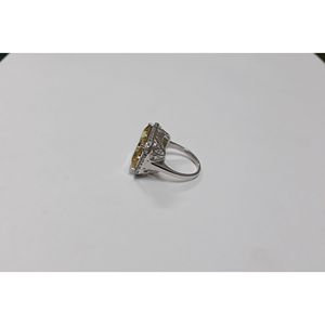 Shah Gems Women's <b>925</b> Sterling <b>Silver</b> Solitaire <b>Ring</b> Natural Smoky Quartz White Topaz Emerald Cut Rhodium Plating Everyday Wear - Product Image 4