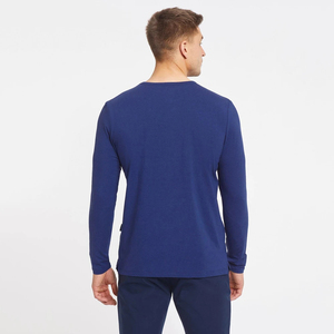 T-shirt décontracté d'été à manches longues pour homme, personnalisable, uni, coupe oversize, en coton - Product Image 3