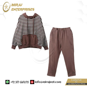 ชุดวอร์ม2ชิ้นสไตล์เกาหลีสำหรับผู้หญิงชุดวอร์มเสื้อสเวตเชิ้ตมีฮู้ดและกางเกงฮาเร็มลำลองทรงหลวมสำหรับฤดูใบไม้ผลิ - Product Image 2