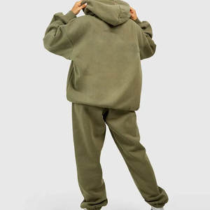 2025 personalizado lavado con ácido completo ZipupJoggingSuit y pantalón acampanado NewStyle 100% algodón HeavyFleece 400Gsm para mujeres - Product Image 5