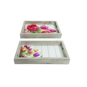 Bandeja de servicio de madera ecológica de diseño personalizado, vajilla hecha a mano para fiestas, gráficos impresos para artesanías, prueba de servicio - Product Image 6