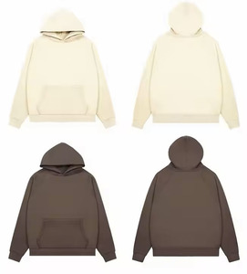 Pull-over uni en coton unisexe avec logo personnalisé Vente en gros Tissu français Saison d'automne Col à capuche Sweat à capuche unisexe sans ficelles de créateur - Product Image 3