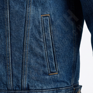 Veste en cuir imperméable pour homme sur mesure, design unique, paillettes lavées, service personnalisé, look denim, vêtements d'extérieur - Product Image 5