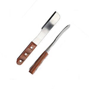 Cuchillos de pezuña de acero inoxidable Cuchillo de pezuña de hoja afilada recta con mango de madera Cuchillos de pezuña profesionales - Product Image 2