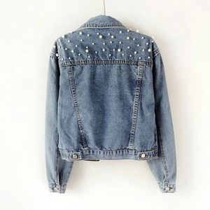 Veste personnalisée en coton biologique pour femme Veste en jean à capuche au design délavé Veste en jean à imprimé de pierres de première qualité - Product Image 1