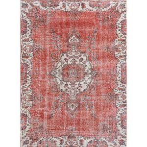 Alfombra de Lana Anudada a Mano de Gran Tamaño, Diseño de Medallón Rojo y Naranja, para Sala de Estar, Pasillo Rectangular, Modelo Pae-2368 - Product Image 1