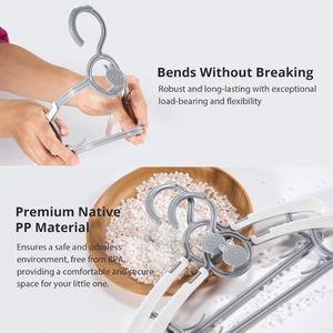 Paquete de 30 perchas multifuncionales de plástico para niños, ropa para bebés, abrigo, camisa, pantalones, colgador de vestido, organizador de armario antideslizante - Product Image 2