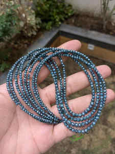 Perle de diamant bleu saphir à facettes naturelles Rondelle de haute qualité pierre en vrac pour la fabrication de bijoux perles de collier de pierre bleue - Product Image 2