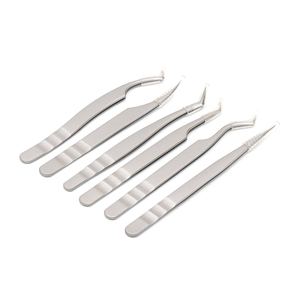 Professional Stainless Steel Eyelash Tweezers Anti-Magnetic Reusable Smooth Tip Precision Grooming <b>Tool</b> for Salon Use - Product Image 5