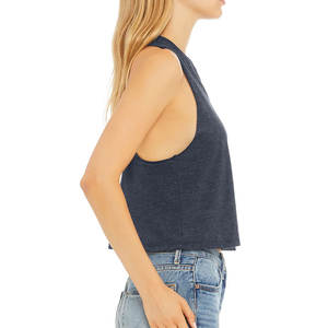 Bella toile femmes Sexy respirant débardeur chiné bleu marine meilleure chemise sans manches à la mode personnalisée - Product Image 3