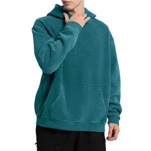 Sudadera con Capucha para Hombre al por Mayor - Sudadera Oversize Básica de Algodón Mezclado para Hombre con Hombros Caídos y Diseño Liso - Product Image 3