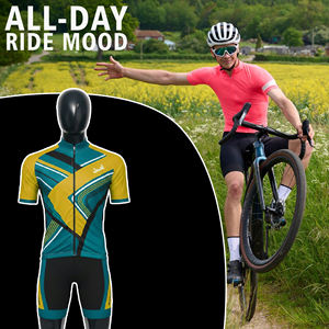 Ensembles de maillots de cyclisme légers et écologiques sur mesure pour hommes, manches courtes respirantes pour la course sur route en été - Product Image 4