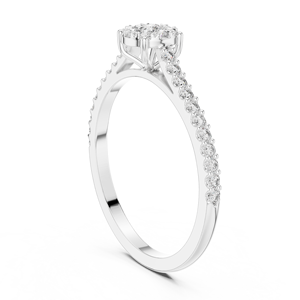 ชุดแหวนเพชรโมอิสและเพชรสำหรับเจ้าสาวชุบเงินด้วยทองคำขาวสำหรับผู้หญิงพร้อมบริการ OEM จากอินเดีย - Product Image 4