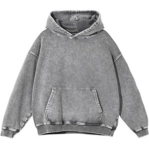 OEM Hombres de peso pesado 100% algodón francés Terry Sudadera con capucha personalizado envejecido Vintage ácido lavado con diamantes de imitación patrón sólido de invierno - Product Image 1