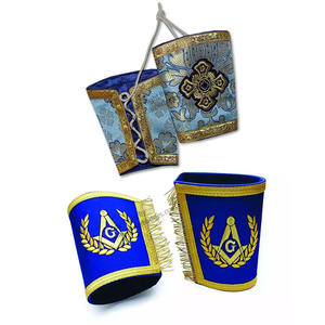 Manchettes maçonniques Regalia Gauntlet Broderie et couleurs personnalisées - Product Image 1