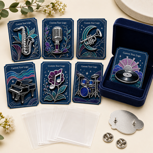 Badges de revers personnalisés en émail musical, en alliage de zinc plaqué argent, émail dur, objets de collection artistiques - Product Image 3