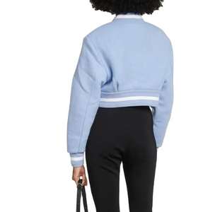 Veste universitaire courte en laine pour femmes Vintage Baseball Style Bomber Linen College Letterman Design hiver approprié brut - Product Image 2