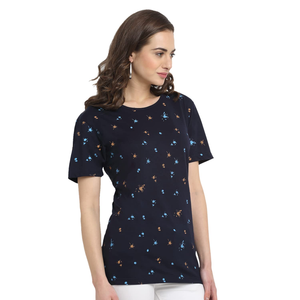 Camiseta de manga corta con cuello redondo de talla grande con estampado de gráficos en color gris personalizado para mujer DE CALIDAD DE EXPORTACIÓN DE Bangladesh - Product Image 5