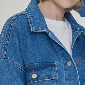 Chaqueta vaquera de cintura media con patrón a cuadros informal para mujer, vaquera holgada transpirable con decoración de botones para el verano - Product Image 5