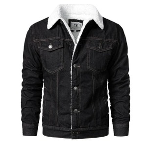 Primavera otoño hombres chaqueta vaquera negra hombres todo fósforo coreano Casual Moda hombre botón Color sólido Vintage Top nuevo - Product Image 2