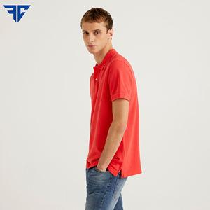 เสื้อโปโลผ้าฝ้ายระบายอากาศได้ดีสำหรับผู้ชายเสื้อโปโลลายพื้นโลโก้ขนาดพิเศษ - Product Image 4