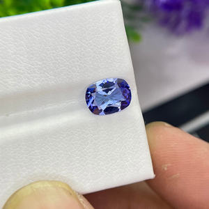 Vente en gros de pierres précieuses bleues de taille coussin en tanzanite naturelle de 8x6mm traitées thermiquement pour la fabrication de bijoux pierres précieuses en vrac - Product Image 4