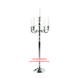 Chaud argent métal candélabre 5 bras à la main bougeoir mariage Table centres de table support décoratif noël décoration de la maison - Product Image 5
